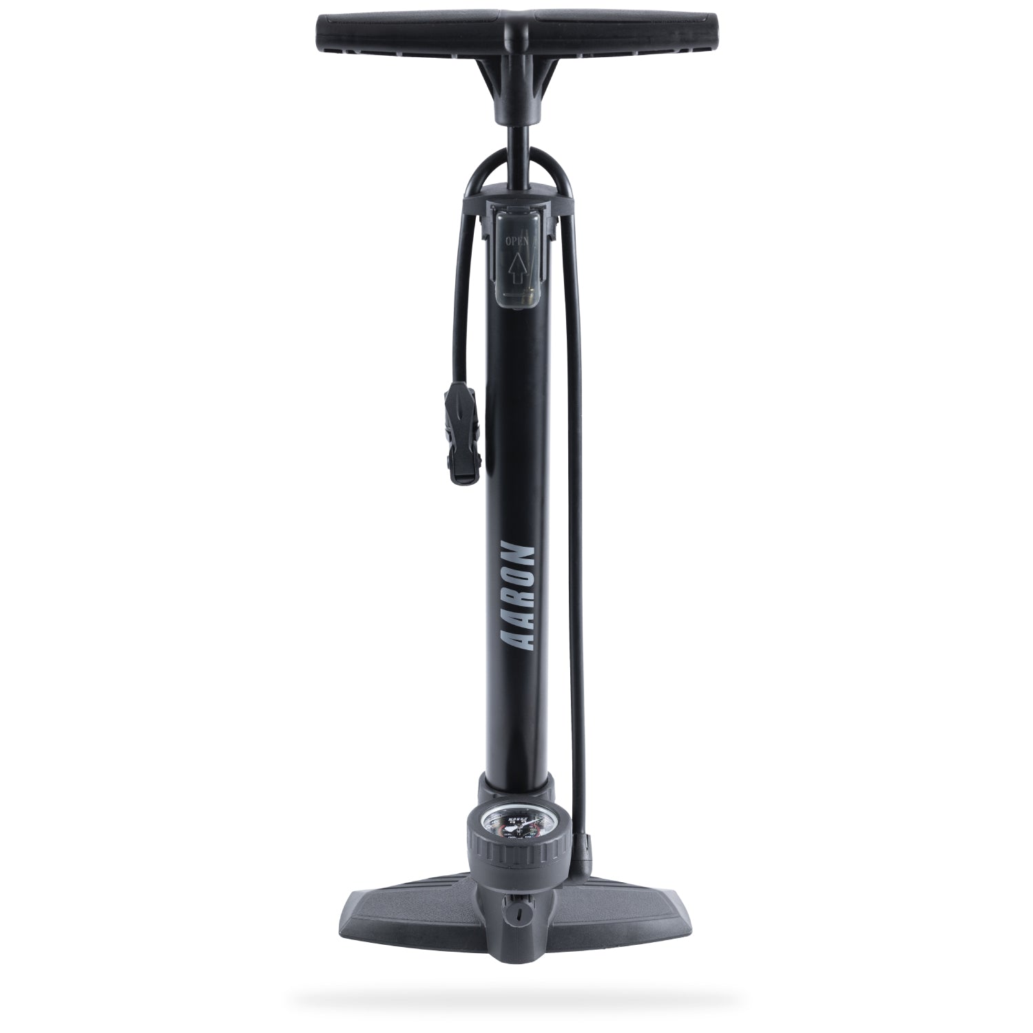 fahrradpumpe mit anzeige AARON AIR Standpumpe mit Manometer und Ball-Aufsatz, Schwarz