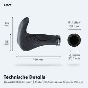 AARON Horn - Ergonomische Fahrradgriffe - Schwarz