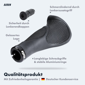 AARON Ergonomic Fahrradgriffe - mit Gel-Dämpfung - Schwarz