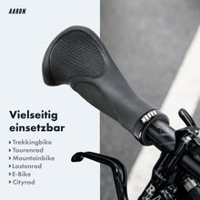 Laden Sie das Bild in den Galerie-Viewer, AARON Ergonomic Fahrradgriffe - mit Gel-Dämpfung - Schwarz