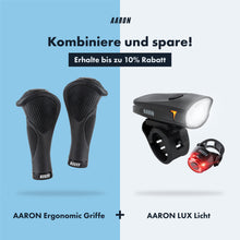 Laden Sie das Bild in den Galerie-Viewer, AARON Ergonomic Fahrradgriffe - mit Gel-Dämpfung - Schwarz