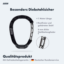 Laden Sie das Bild in den Galerie-Viewer, AARON Lock One Fahrradschloss mit Zahlencode - Schwarz