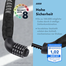 Laden Sie das Bild in den Galerie-Viewer, AARON Lock One Fahrradschloss mit Zahlencode - Schwarz