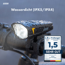 Laden Sie das Bild in den Galerie-Viewer, AARON LUX Fahrradlicht Set - StVZO zugelassen - Front- und Rücklicht