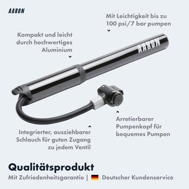 fahrradpumpe autoventil anleitung AARON Pocket One - Mini Fahrrad Pumpe