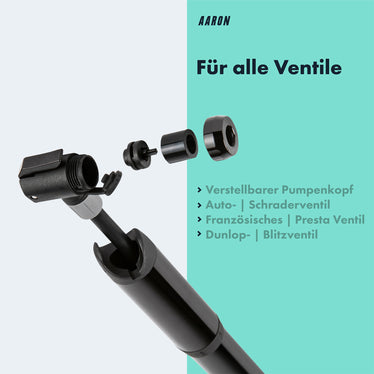 fahrradpumpe kleines ventil AARON Pocket One - Mini Fahrrad Pumpe