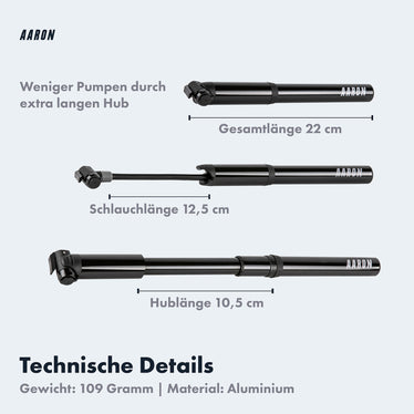 aaron pocket one mini fahrradpumpe AARON Pocket One - Mini Fahrrad Pumpe