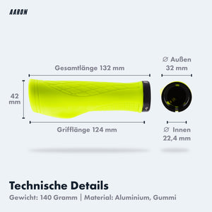 AARON Fit Fahrradgriffe - Ergonomisch - Gelb