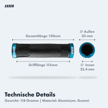 Laden Sie das Bild in den Galerie-Viewer, AARON MTB Fahrradgriffe - Blau