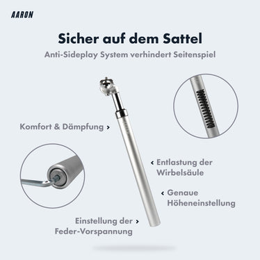 aaron gefederte sattelstütze AARON Spring Federsattelstütze - 27,2, 30,9 oder 31,6 mm