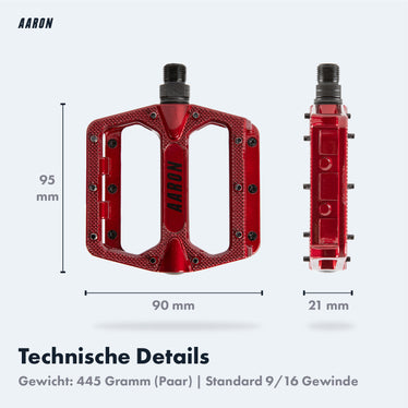 mtb pedale rot AARON Rock Pedale - Rot