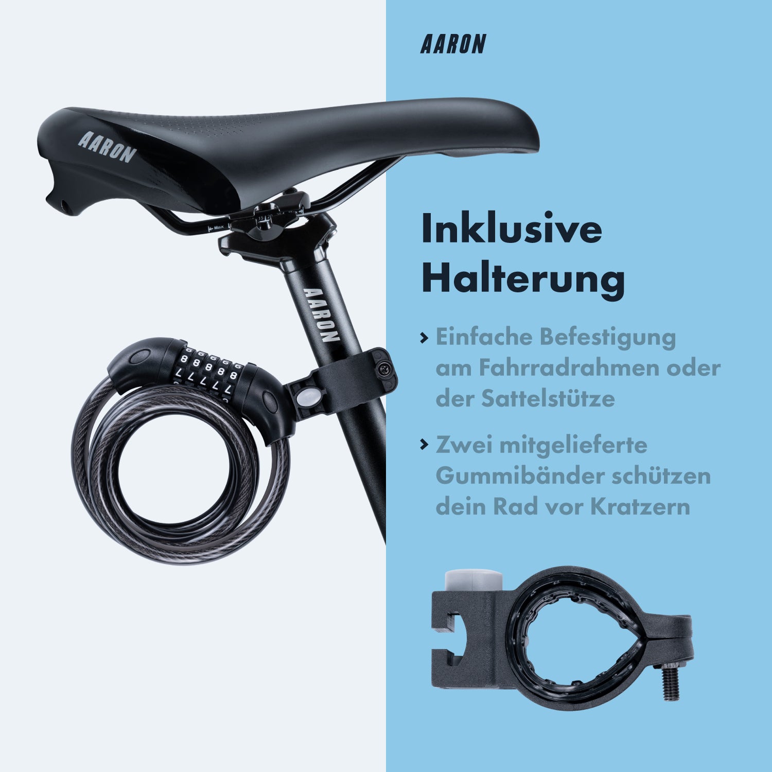 fahrradschloss mit befestigung AARON Spin Fahrradschloss - mit Zahlencode
