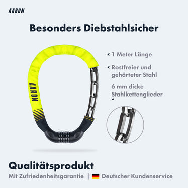 fahrradschloss gelb AARON Lock One Fahrradschloss mit Zahlencode