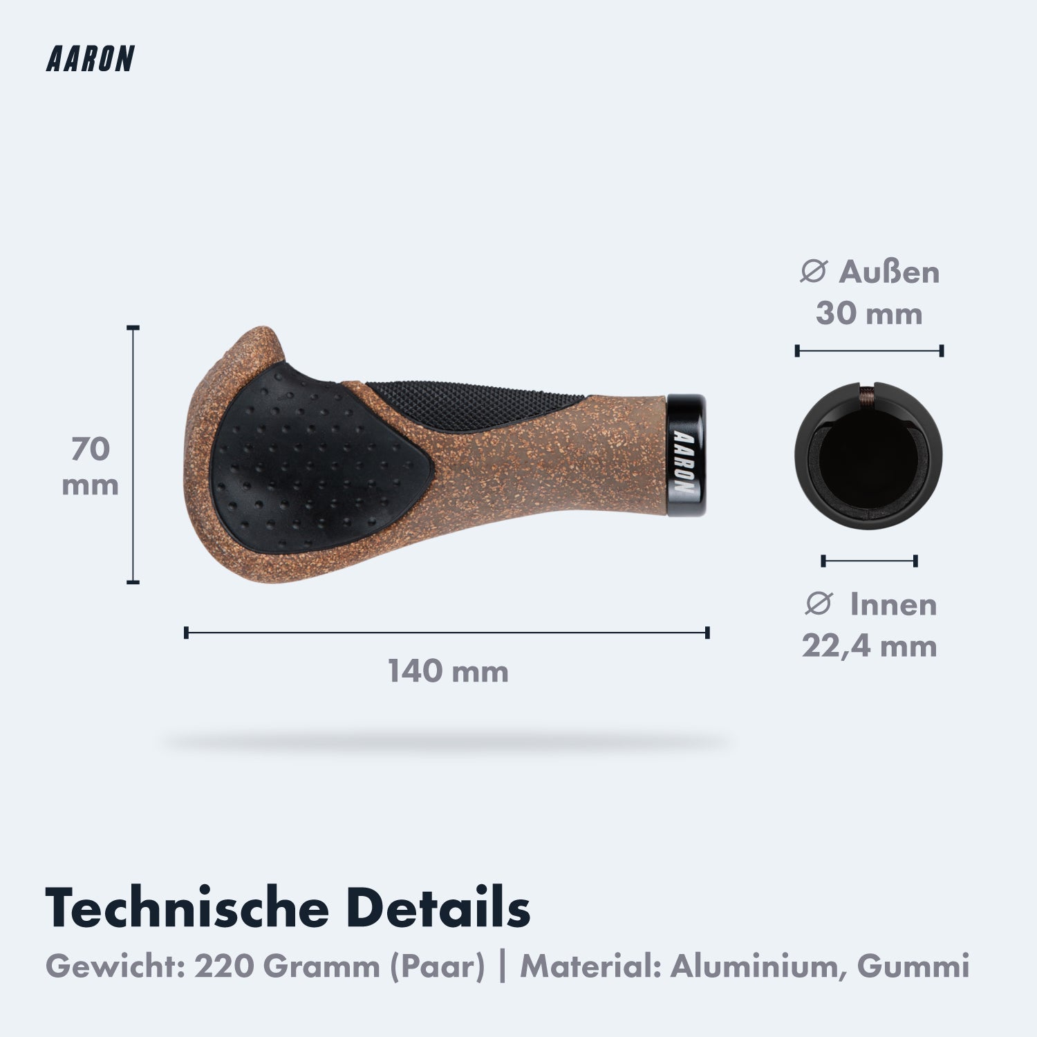 AARON Ergonomic Kork Fahrradgriffe