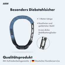 Laden Sie das Bild in den Galerie-Viewer, AARON Lock One Fahrradschloss mit Zahlencode - Grau Blau