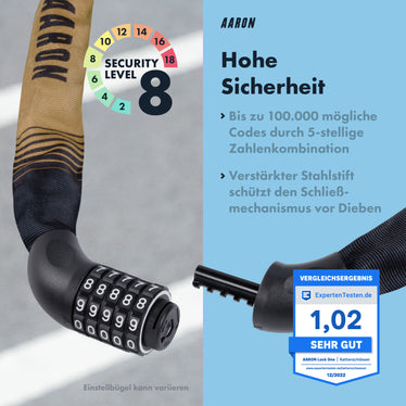 fahrradschloss beige AARON Lock One Fahrradschloss mit Zahlencode