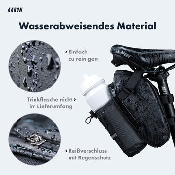 fahrradtasche trinkflasche AARON Fahrrad Satteltasche - Mit Flaschenhalter & Reflektor