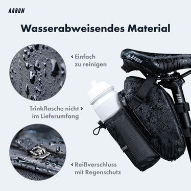 aaron fahrradrucksack AARON Fahrrad Satteltasche - Mit Flaschenhalter & Reflektor