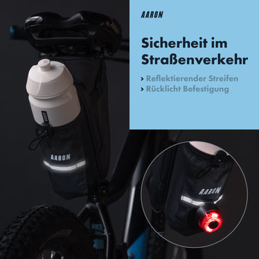 AARON Fahrrad Satteltasche - Mit Flaschenhalter & Reflektor