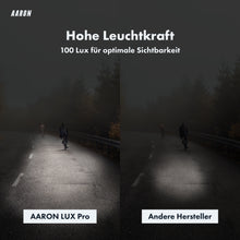 Laden Sie das Bild in den Galerie-Viewer, AARON LUX Pro Fahrradlicht Set - StVZO zugelassen - Front- und Rücklicht