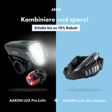 Laden Sie das Bild in den Galerie-Viewer, AARON LUX Pro Fahrradlicht Set - StVZO zugelassen - Front- und Rücklicht