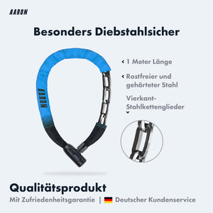 AARON Lock One Fahrradschloss mit Schlüssel - Blau