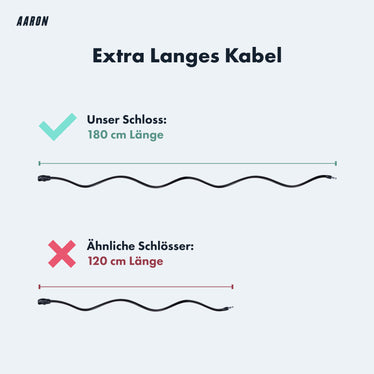 sehr langes fahrradschloss AARON Spin Fahrradschloss mit Schlüssel