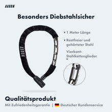 Laden Sie das Bild in den Galerie-Viewer, AARON Lock One Fahrradschloss mit Schlüssel - Schwarz