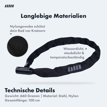 AARON Lock One Fahrradschloss mit Schlüssel