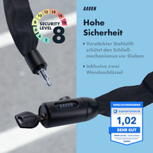 Laden Sie das Bild in den Galerie-Viewer, AARON Lock One Fahrradschloss mit Schlüssel - Schwarz