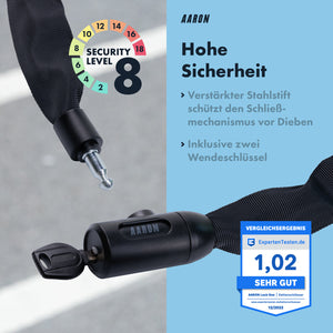 AARON Lock One Fahrradschloss mit Schlüssel - Schwarz