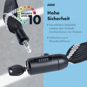 fahrradschloss 10/10 AARON Cobra Fahrradschloss mit Schlüssel, 105cm