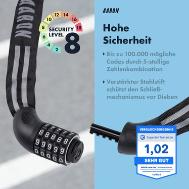 AARON Reflect Fahrradschloss mit Zahlencode