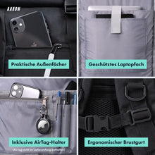 Laden Sie das Bild in den Galerie-Viewer, AARON Rolltop Rucksack für Damen und Herren