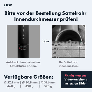 aaron shock sattelstütze AARON Shock Federsattelstütze mit 27,2, 30,9 oder 31,6 mm Durchmesser