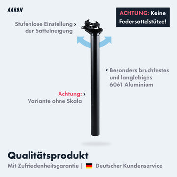 AARON Post Sattelstütze - 30,9 oder 31,6 mm - 350mm Länge