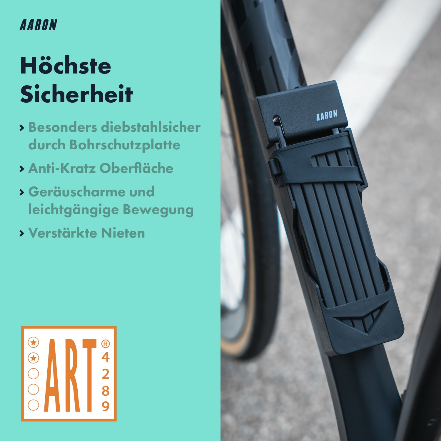 AARON Shield Faltschloss 100 cm