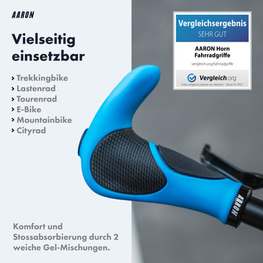 AARON Horn Fahrradgriffe Blau