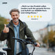 Mann mit Fahrrad gibt Daumen hoch, zufriedene Kundenbewertung zu AARON Urban 3.0 Fahrradpedale - Schwarz sichtbar