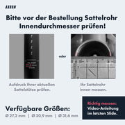 AARON Post Sattelstütze - 27,2, 30,9 oder 31,6 mm - 350mm Länge