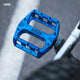 AARON Rock MTB Pedale - Blau mit robustem Aluminium und griffigen Pins für optimalen Halt beim Mountainbiken