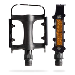 AARON Tour Fahrradpedale mit Reflektoren - Aluminium - Schwarz