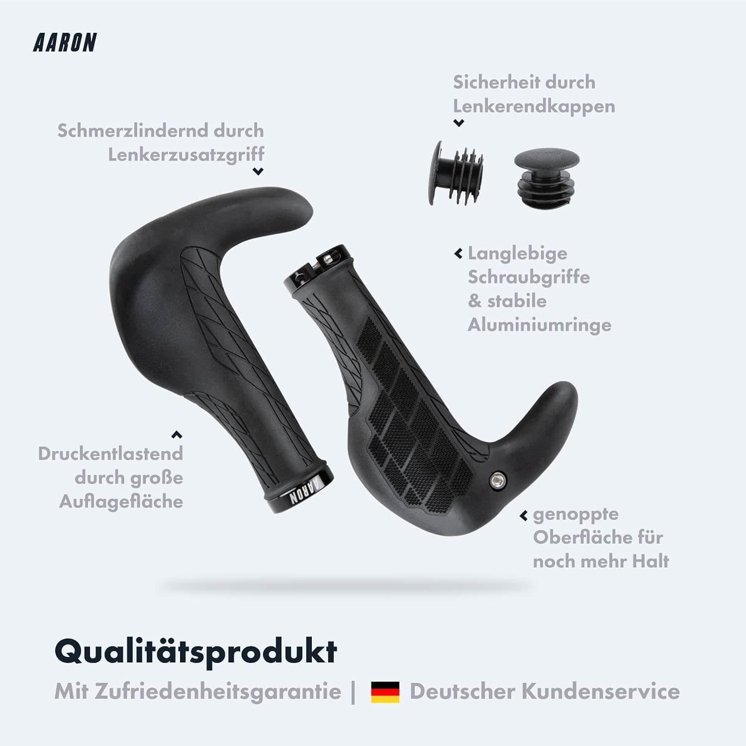 handgelenkschonende fahrradgriffe AARON Bull Fahrradgriffe - Ergonomisch