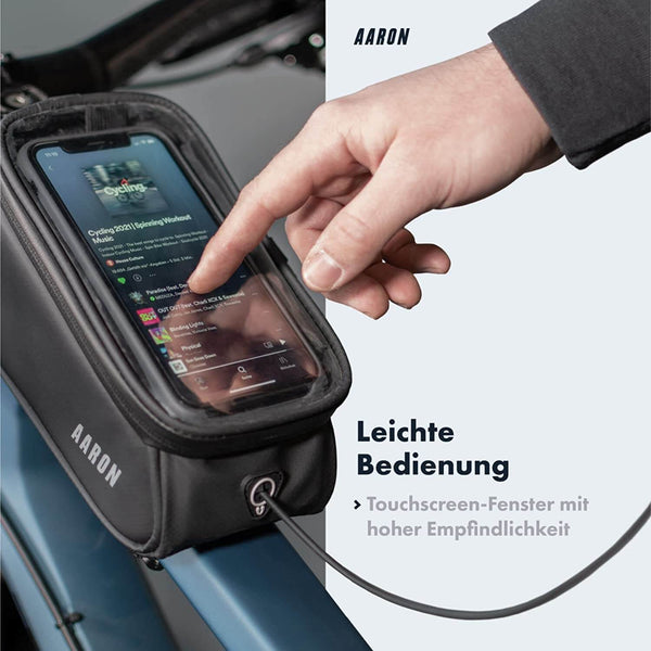 Die AARON Mobile Fahrradtasche bietet eine einfache Bedienung für ihr Handy