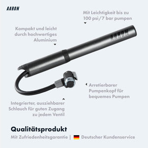 Fahrrad Minipumpe extra klein für alle Ventile