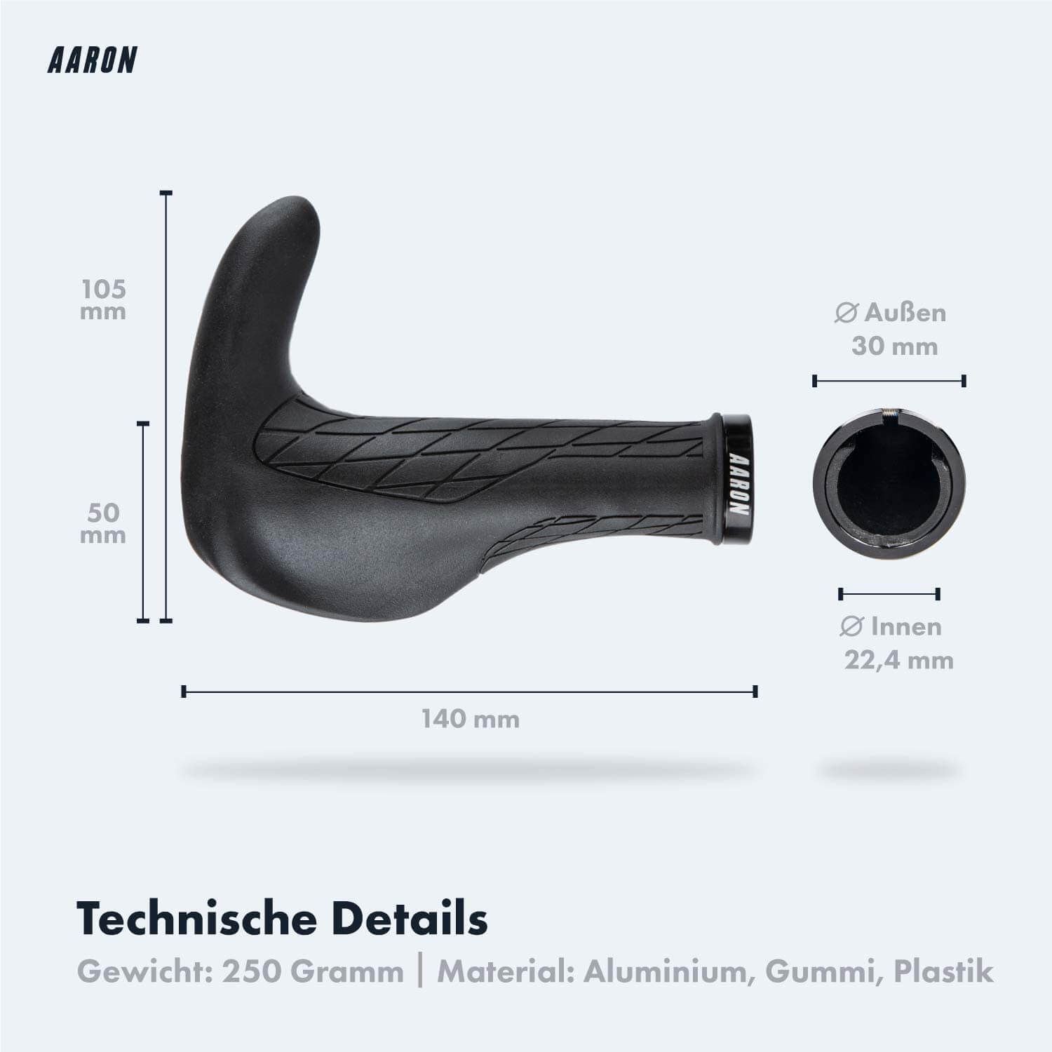 handgelenkschonende fahrradgriffe AARON Bull Fahrradgriffe - Ergonomisch