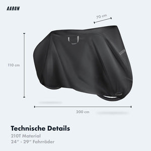 Maße und Gewicht des AARON Bikecovers