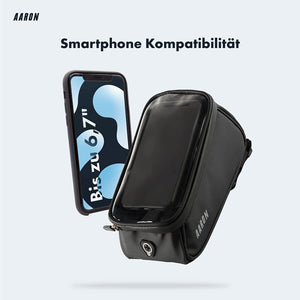 Die AARON Mobile Fahrradtasche ist mit ihrem Handy kompatibel