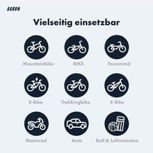 Laden Sie das Bild in den Galerie-Viewer, AARON Sport One Fahrradpumpe für alle Ventile - mit Manometer - Rot inkl. Repair Kit