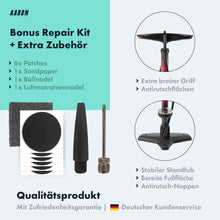 Laden Sie das Bild in den Galerie-Viewer, AARON Sport One Fahrradpumpe für alle Ventile - mit Manometer - Rot inkl. Repair Kit